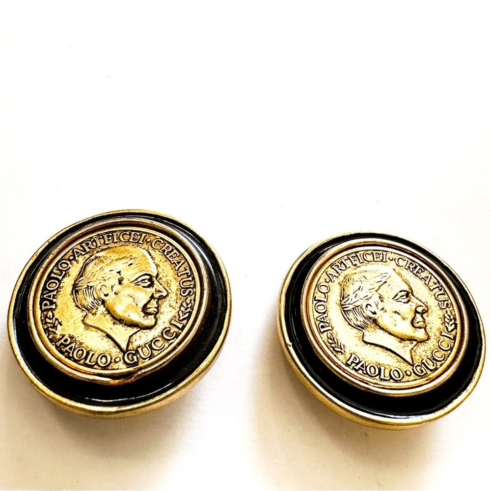 Vintage Paulo Gucci Coin Clip Earrings